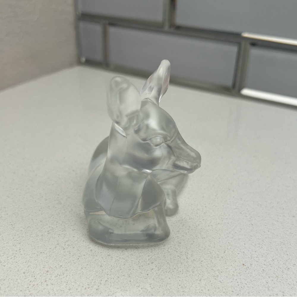Vintage Fenton Clear Satin Fawn Deer - Picture 6 of 13